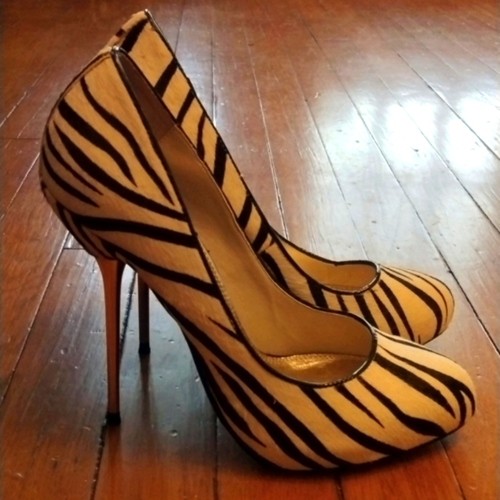 Wild Pair Zebra Stripe Heels